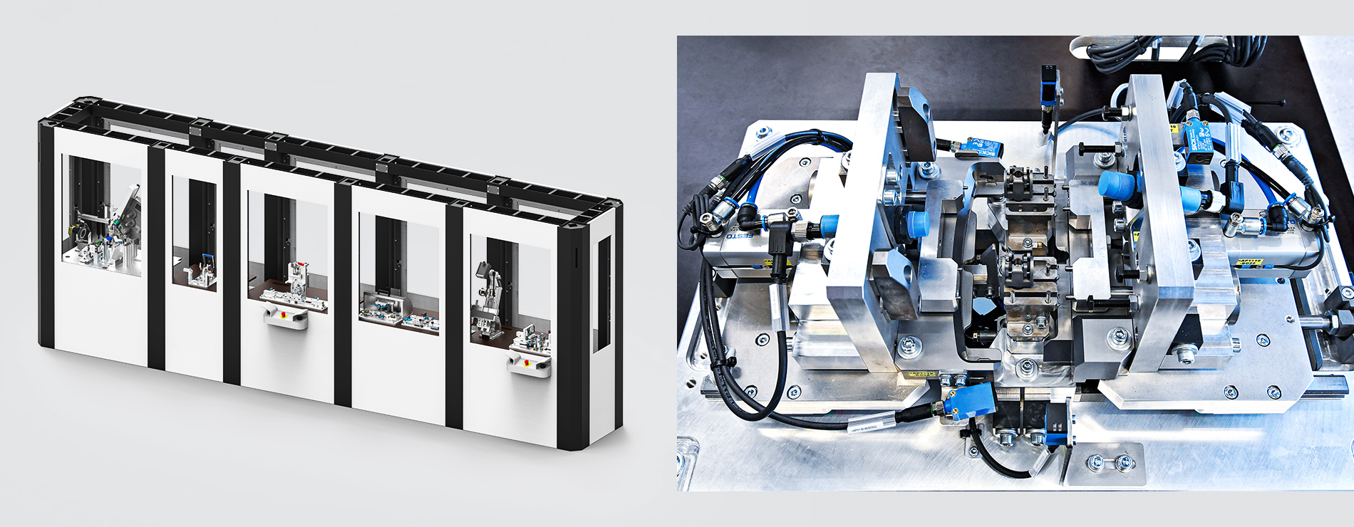techtory teilautomatisierte montage pruefanlage