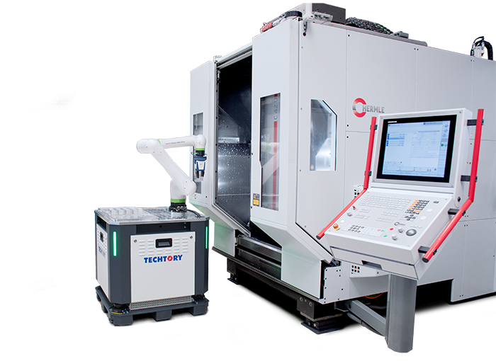 techtory maschinenbeladung mit cobot plattform