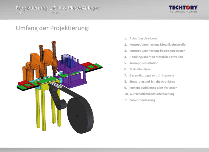 Project planning of a “Pick & Place” plant